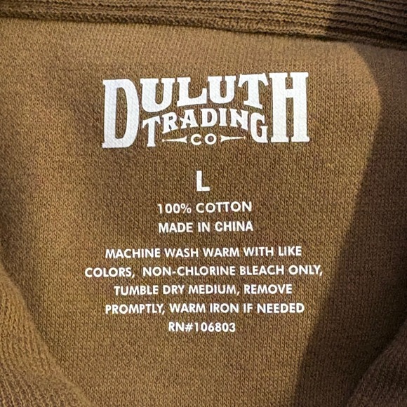 Duluth Trading Co. Mens Brown Long Sleeve Buttoned Polo Shirt Large Ribbed - Picture 8 of 11